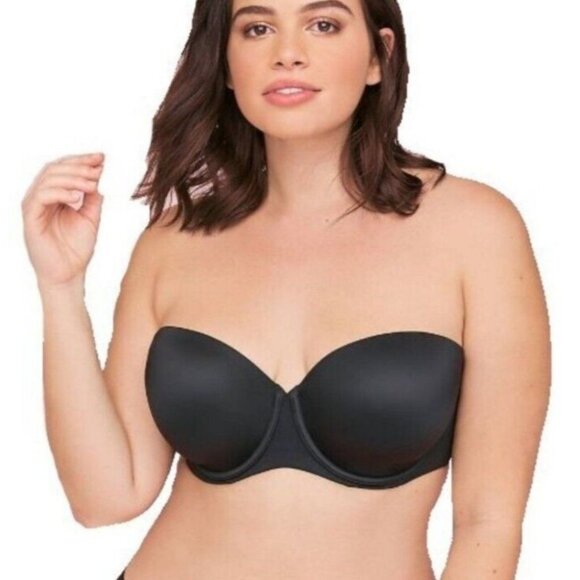 Lane Bryant Cacique Bra MultiWay Strapless Lightweight 40C Black with Straps - Picture 1 of 9